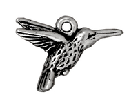Image Metal Charms hummingbird antique silver 19mm