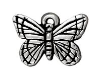 Image Metal Charms butterfly antique silver 16mm