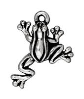 Image Metal Charms leap frog antique silver 15 x 20mm