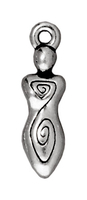 Image Metal Charms spiral goddess antique silver 20mm