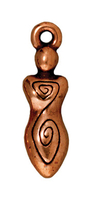 Image Metal Charms spiral goddess antique copper 20mm