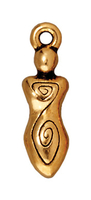 Image Metal Charms spiral goddess antique gold 20mm