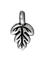 Image Metal Charms oak leaf antique silver 10 x 6mm