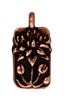 Image Metal Charms floating lotus antique copper 17 x 8mm