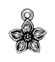 Image Metal Charms star jasmine antique silver 11mm