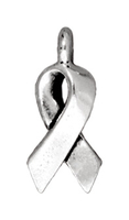 Image Metal Charms awareness ribbon antique silver small
