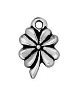 Image Metal Charms 4 leaf clover antique silver 13 x 8mm