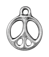 Image Metal Charms peace sign silver 15mm