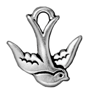 Image Metal Charms swallow antique silver 16 x 17mm