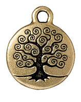 Image Metal Charms tree of life antique gold 15mm