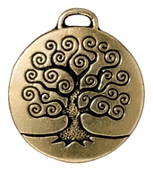 Image Metal Charms tree of life antique gold 24mm