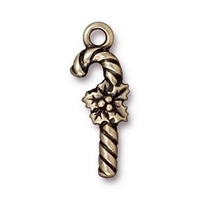 Image Metal Charms candy cane antique brass 9 x 25mm