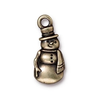 Image Metal Charms frosty antique brass 10 x 23mm