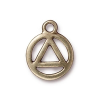 Image Metal Charms recovery symbol antique brass 15.5 x 19mm