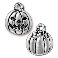 Image Metal Charms jack o'lantern antique silver 18 x 15mm