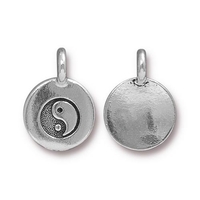 Image Metal Charms Yin Yang antique silver 11.6 x 16.6mm