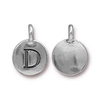 Image Metal Charms D antique silver 11.6 x 16.6mm