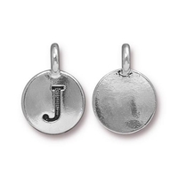 Image Metal Charms J antique silver 11.6 x 16.6mm