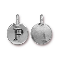 Image Metal Charms P antique silver 11.6 x 16.6mm