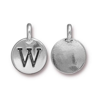Image Metal Charms W antique silver 11.6 x 16.6mm