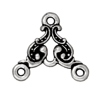 Image lead free pewter 15mm Empire 2 to 1 link antique silver