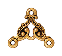 Image lead free pewter 15mm Empire 2 to 1 link antique gold