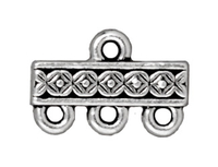 Image lead free pewter 15mm deco rose 3 to 1 link antique silver