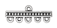 Image lead free pewter 27mm beaded 5 to 1 link antique silver