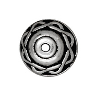 Image lead free pewter 8mm celtic bead cap antique silver