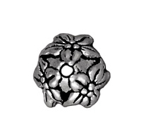 Image lead free pewter 7mm jasmine bead cap antique silver