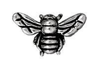 Image Metal Beads 10 x 16mm honeybee antique silver lead free pewter