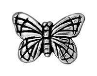 Image Metal Beads 11 x 16mm butterfly antique silver lead free pewter