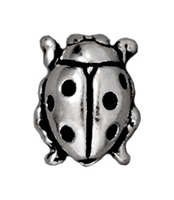 Image Metal Beads 8 x 10mm ladybug antique silver lead free pewter
