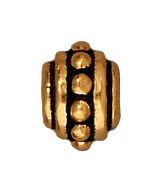 Image Metal Beads 7mm beaded spacer with large hole antique gold lead free pewter