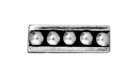 Image lead free pewter 11mm beaded 2 hole spacer bar link antique silver