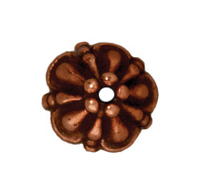 Image lead free pewter 8mm tiffany bead cap antique copper
