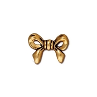 Image Metal Beads 10 x 14mm bow antique gold lead free pewter