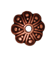 Image lead free pewter 8mm oasis bead cap antique copper