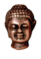 Image Metal Beads 14 x 9.75mm Buddha head antique copper lead free pewter