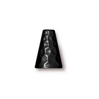 Image lead free pewter 13 x 9mm hammered cone black