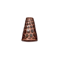 Image lead free pewter 13 x 9mm hammered cone antique copper
