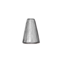 Image lead free pewter 13 x 9mm textured cone silver