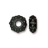 Image Metal Beads casbah rondell gunmetal finish lead free pewter