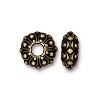Image Metal Beads casbah rondell antique brass finish lead free pewter
