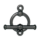 Image lead free pewter 12mm bar & ring toggle clasp gunmetal
