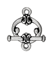Image lead free pewter 12mm classic toggle clasp antique silver
