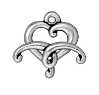 Image lead free pewter 14mm jubilee heart toggle clasp antique silver