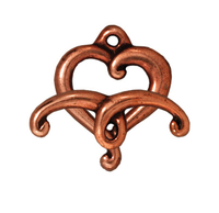 Image lead free pewter 14mm jubilee heart toggle clasp antique copper