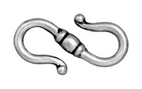 Image lead free pewter 13 x 23mm S-hook clasp antique silver