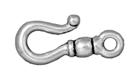 Image lead free pewter 9 x 20mm hook clasp antique silver